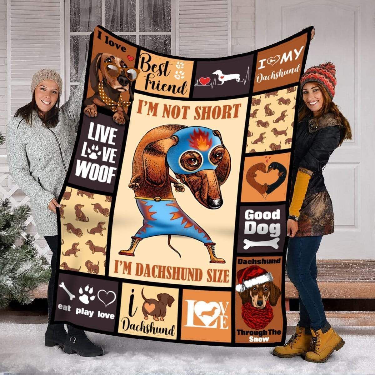 I’m Not Short Dachshund Fleece Blanket Gift For Dog Lovers