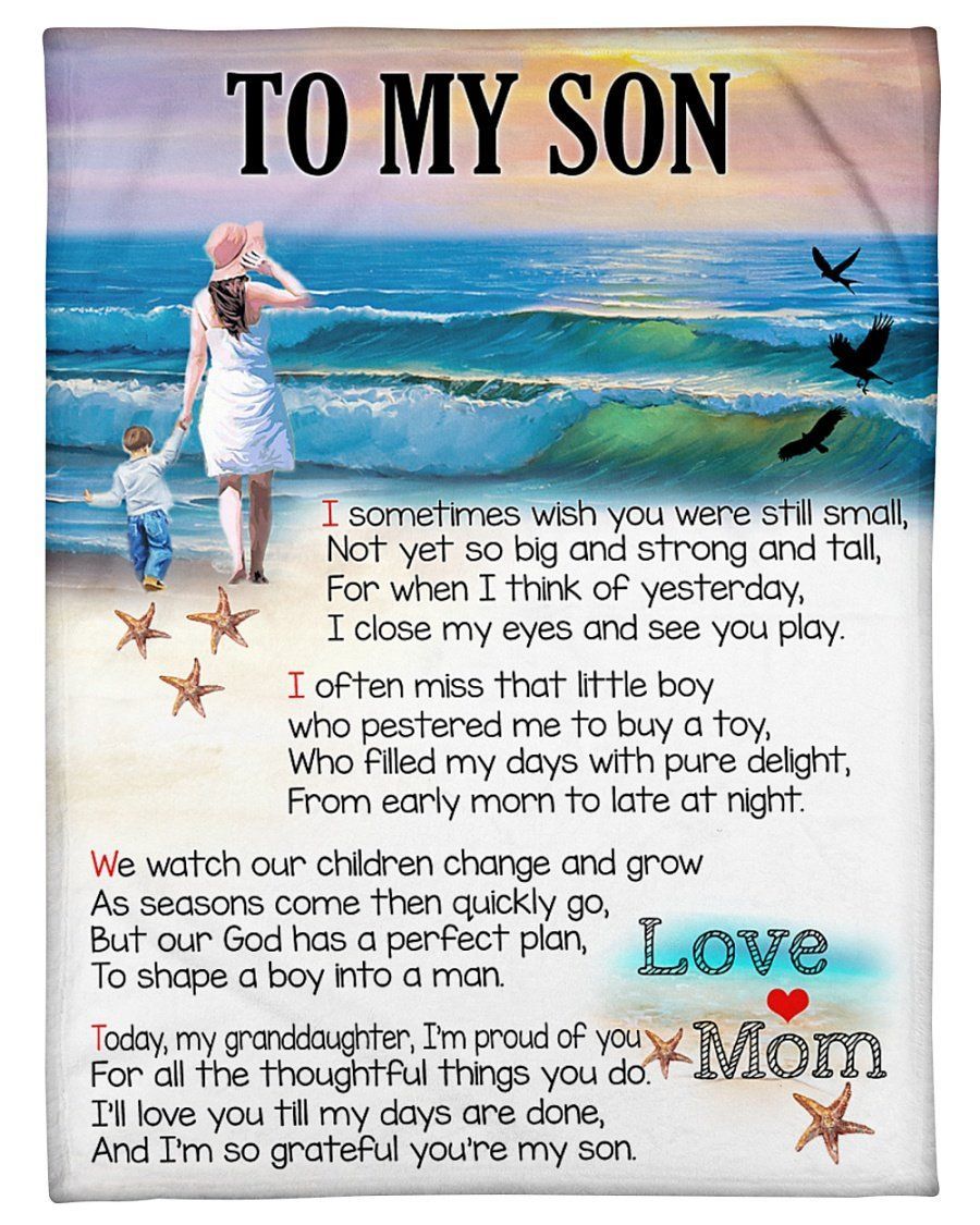 I’m So Grateful You’re My Son Mom To Son Fleece Blanket