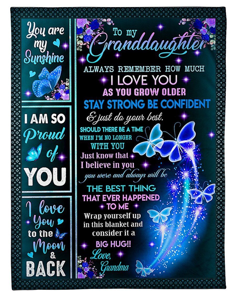I’m So Proud Of You Beautiful Butterflies Grandma To Granddaughter Fleece Blanket Fleece Blanket