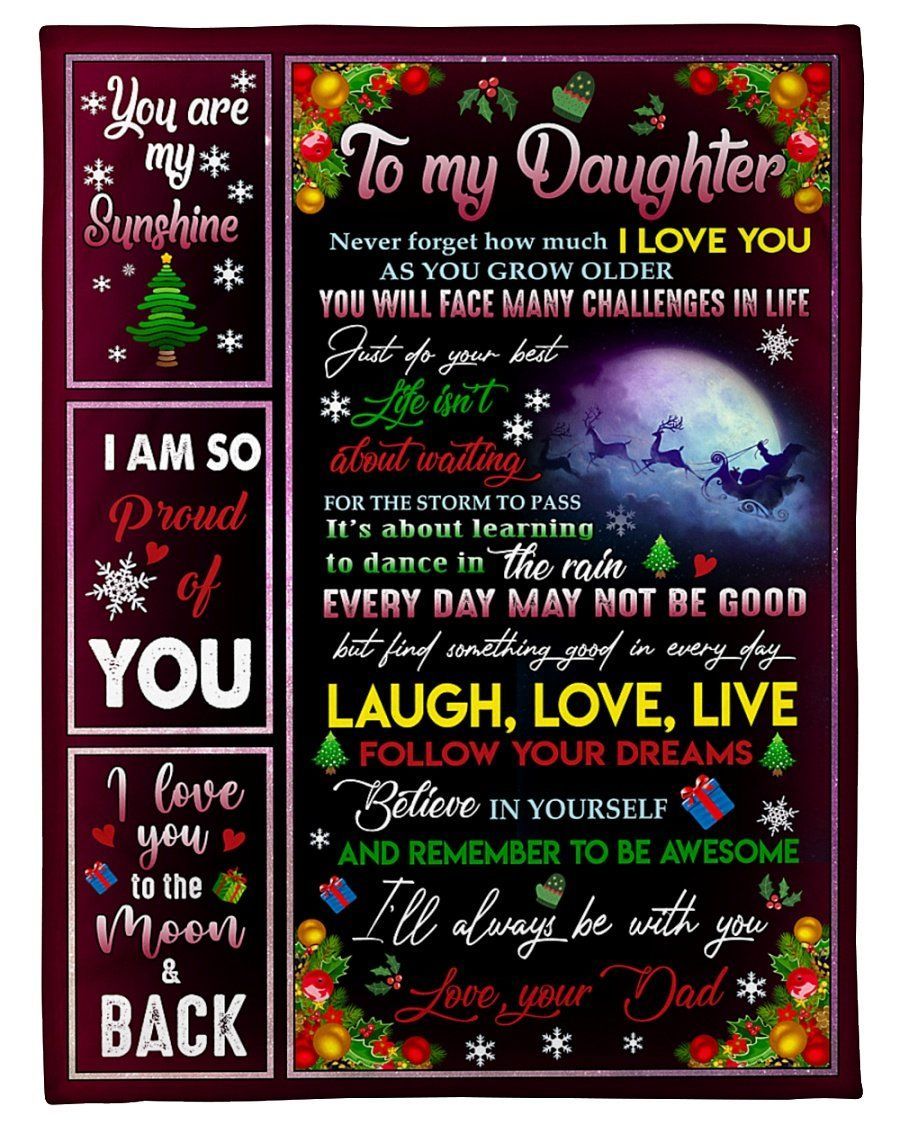 I’m So Proud Of You Dad To Daughter Christmas Fleece Blanket Fleece Blanket