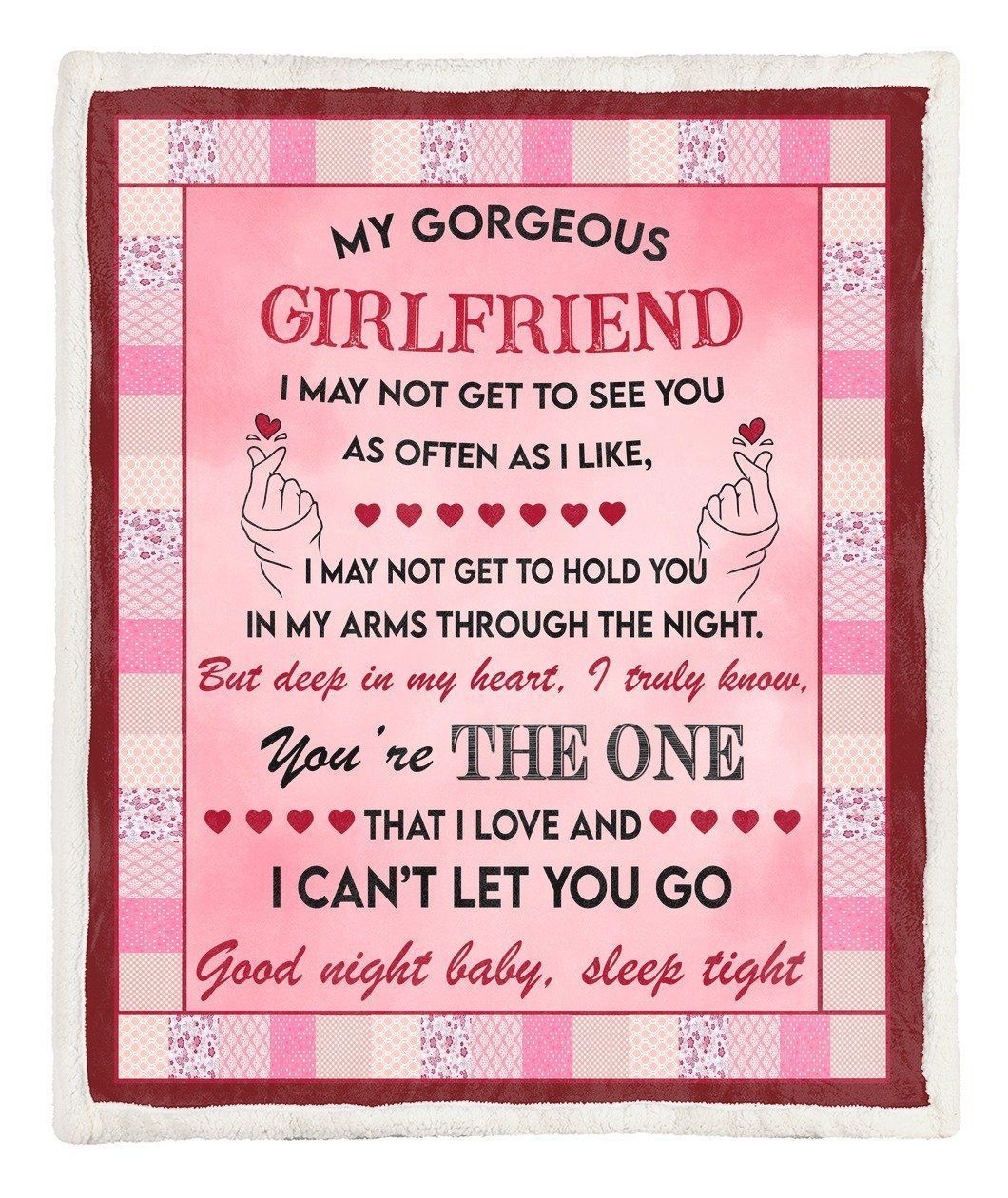 I May Not Get To See You Pink Printed Fleece Blanket