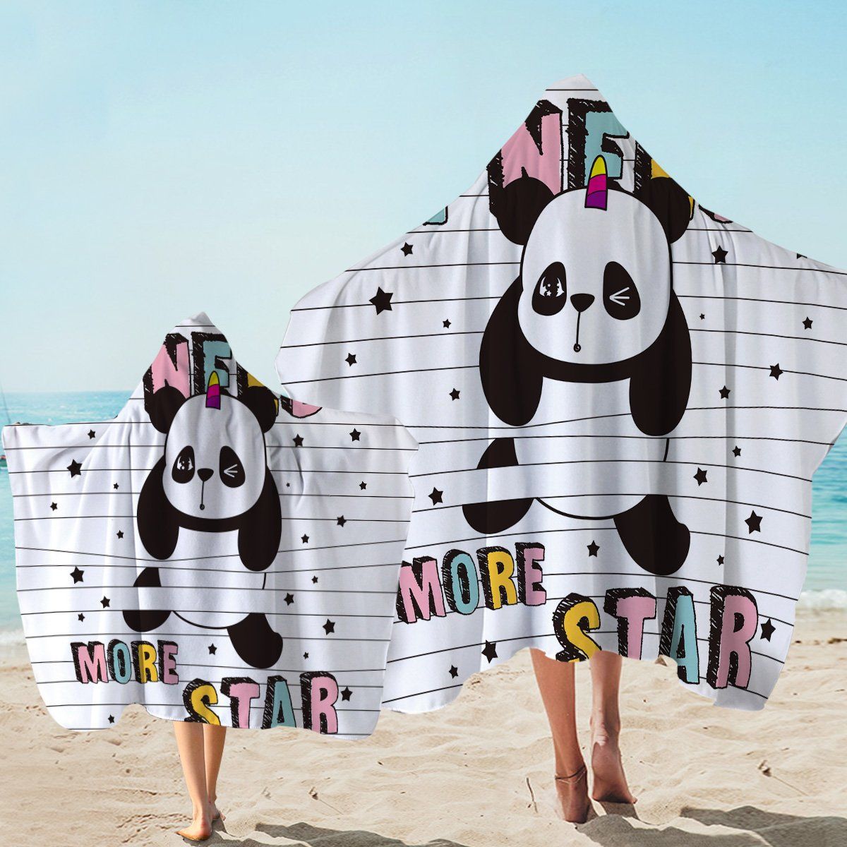 I Need More Star Panda Printed Hooded Towel