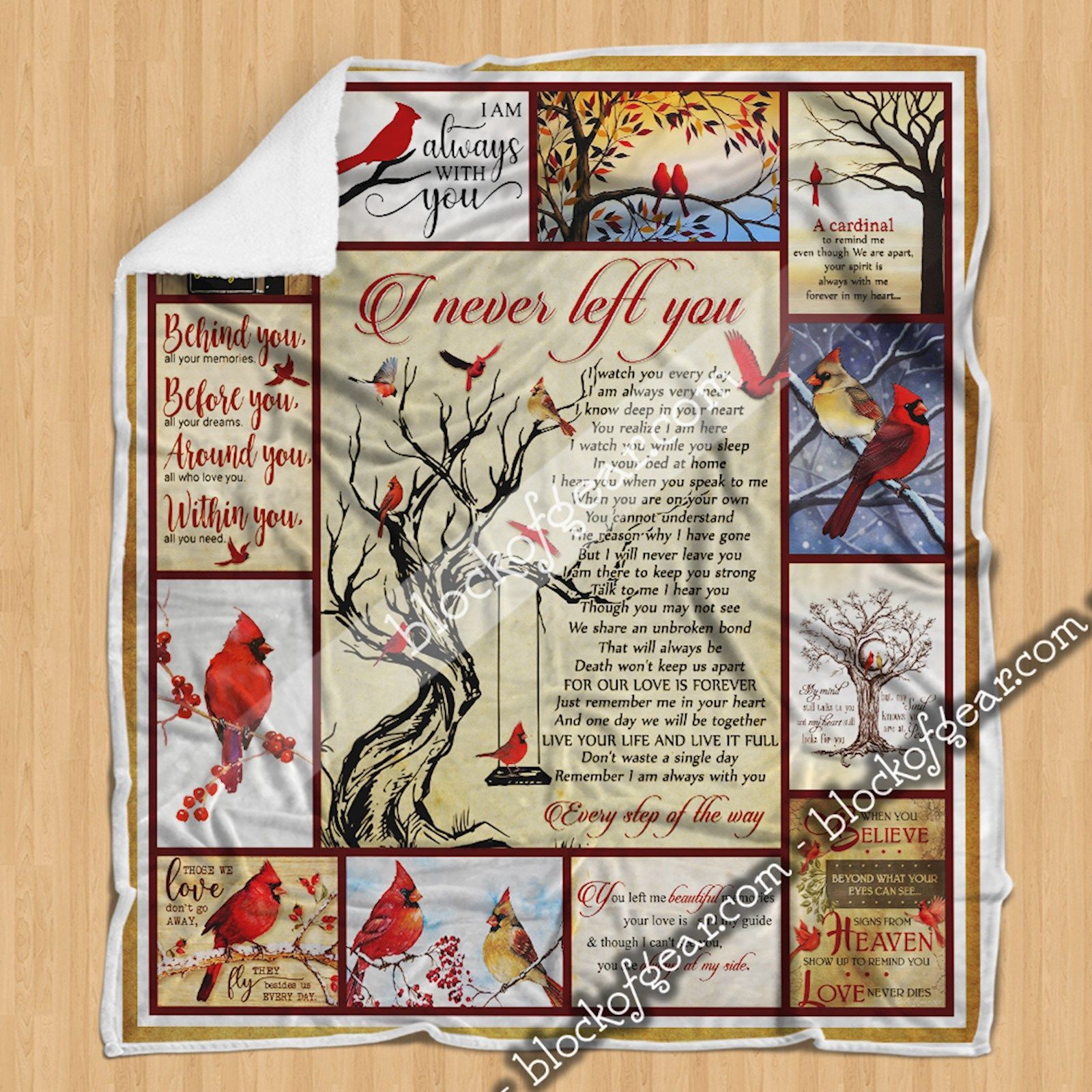 I Never Left You Cardinal Sherpa Fleece Blanket