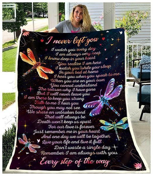I Never Left You Dragonfly Sherpa Fleece Blanket
