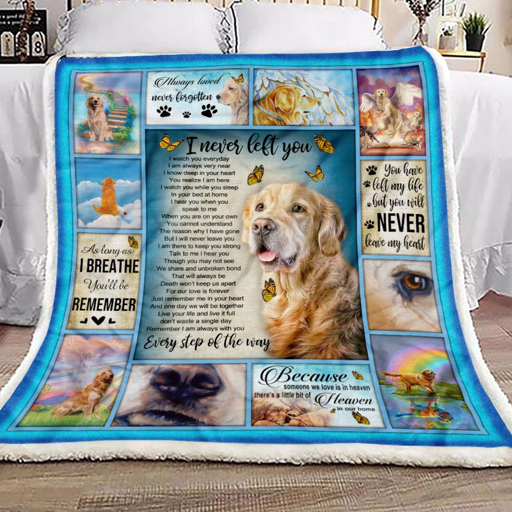 I Never Left You Golden Retriever Fleece Blanket