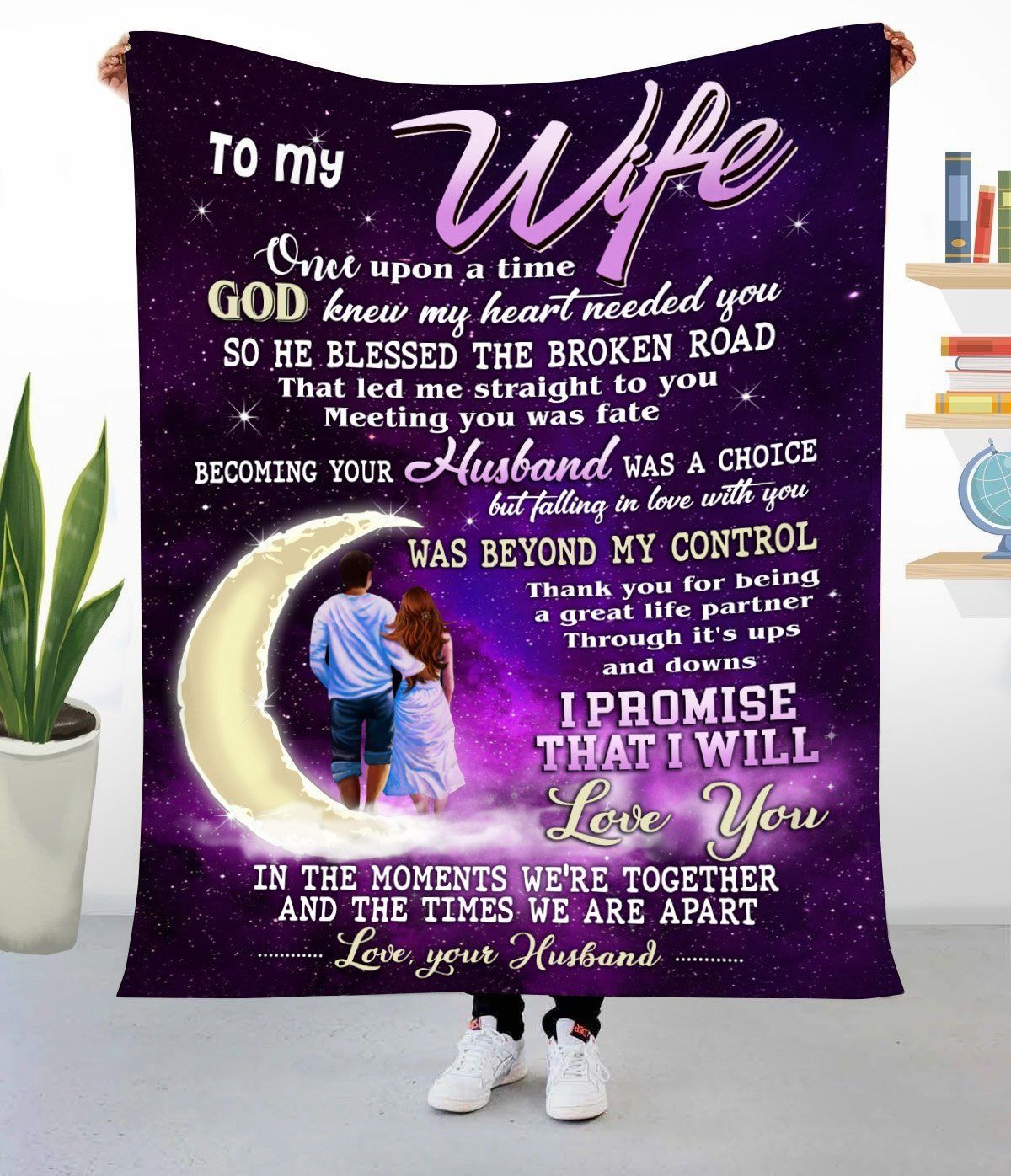 I Promise I Love You Gift For Wife Purple Fleece Blanket