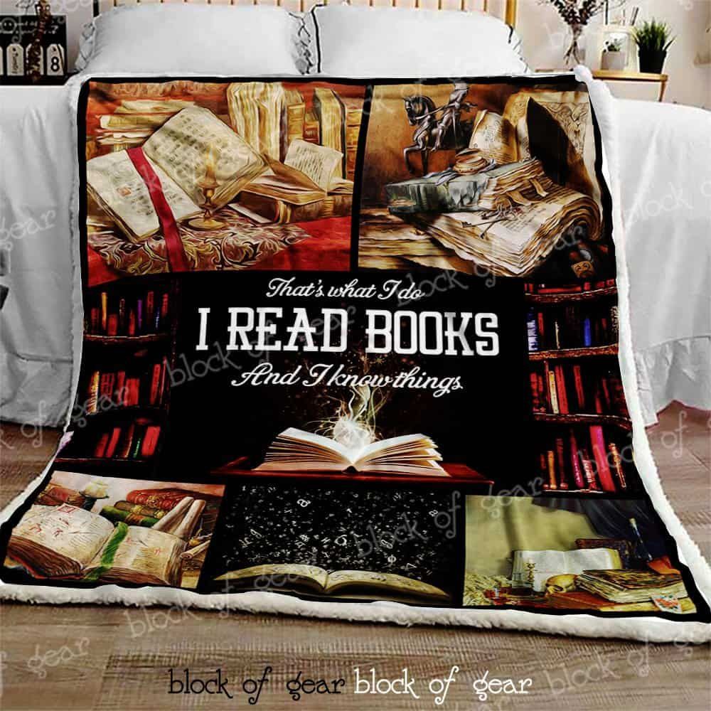 I Read Books And I Know Things Sherpa Fleece Blanket