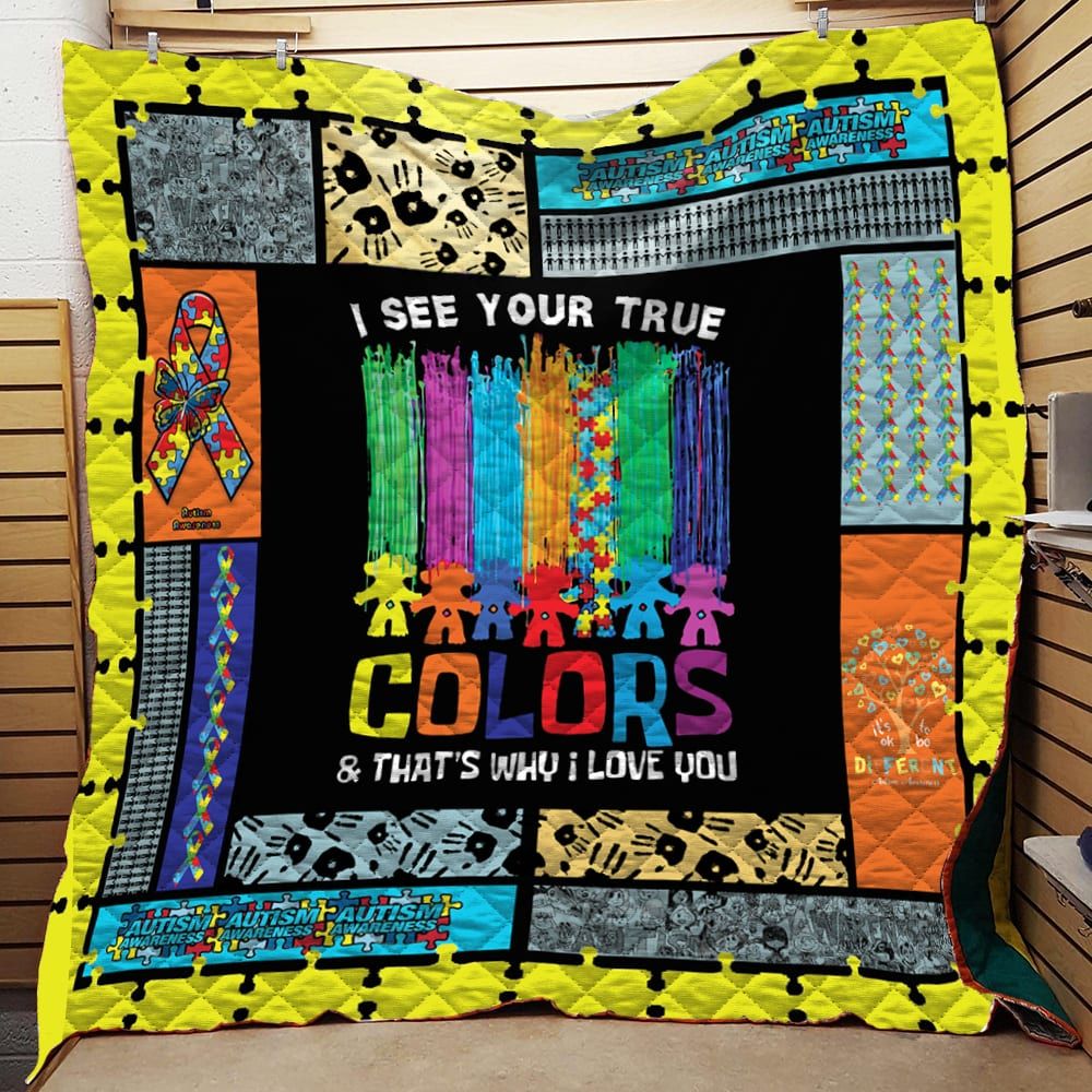 I See Your True Color Autism Quilt Blanket Dhc191258Vt
