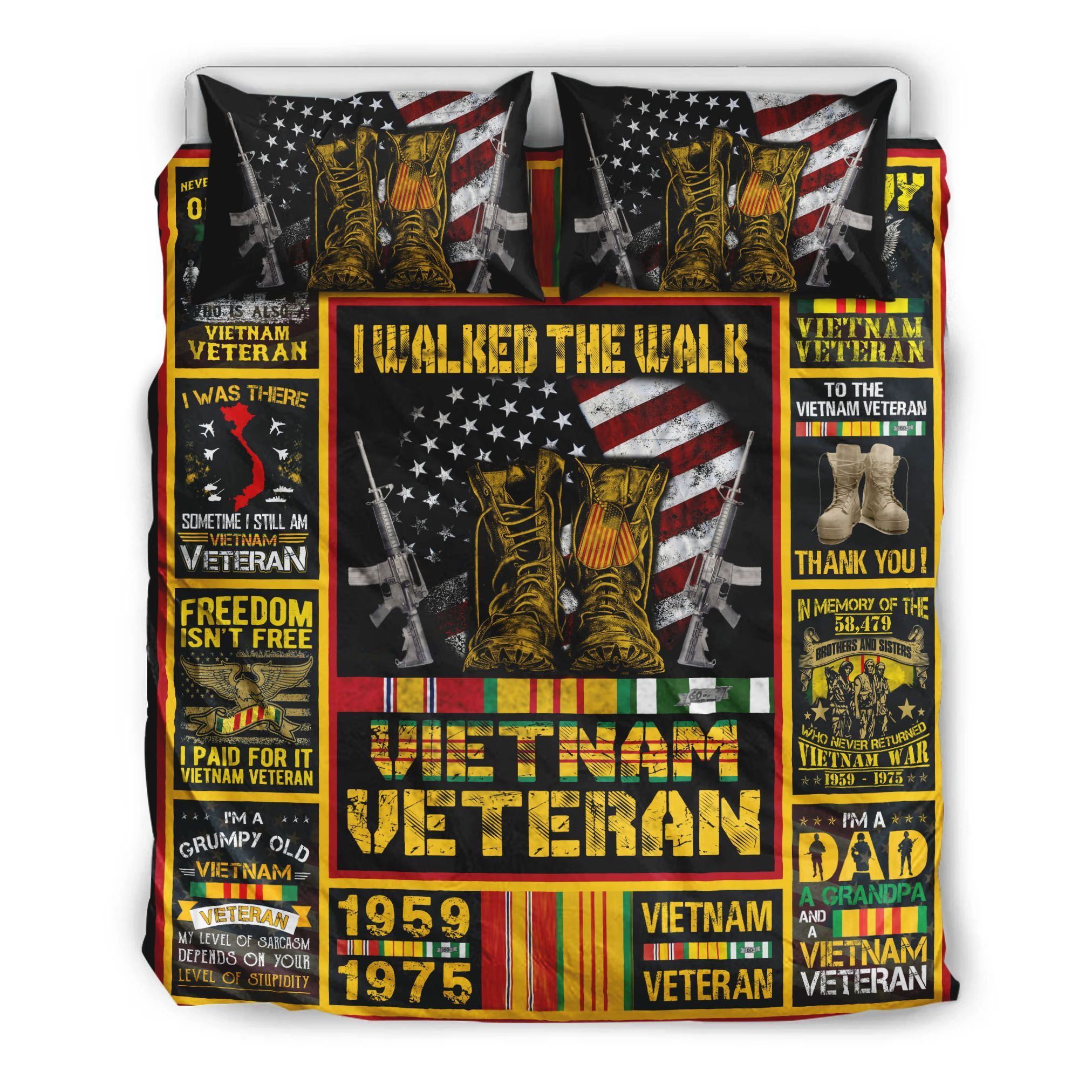 I Walked The Walk Vietnam Veteran Bedding Set