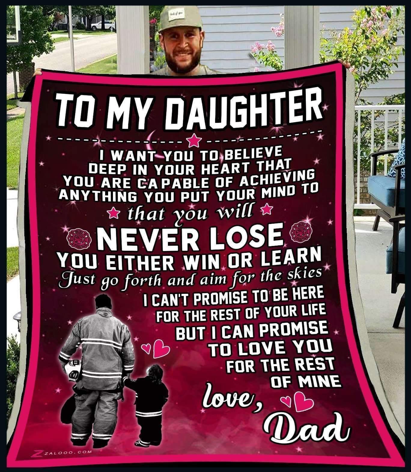 I Want You To Believe Deep In Your Heart Giving Daughter Blanket