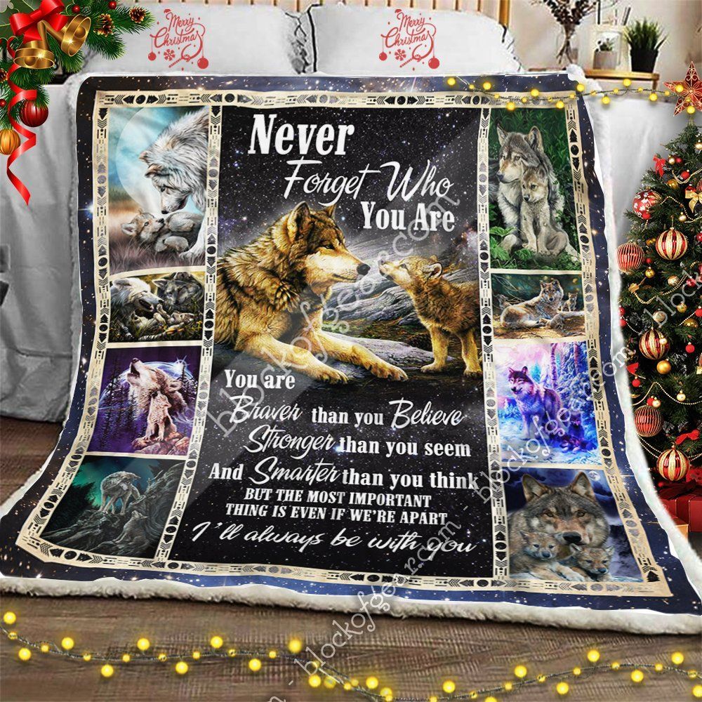 I Will Always Be With You Wolf Sherpa Fleece Blanket