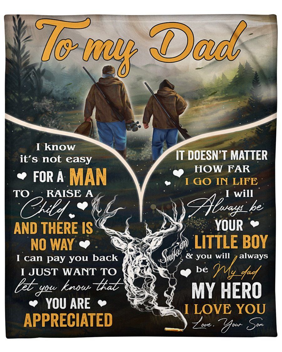I Will Always Be Your Little Boy Son To Dad Deer Fleece Blanket Fleece Blanket