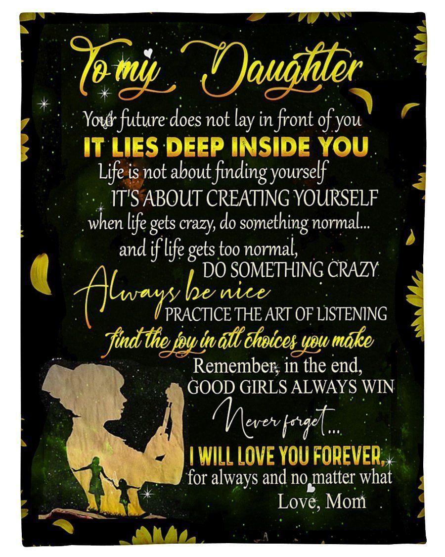 I Will Love You Forever Sunflower To My Daughter Fleece Blanket
