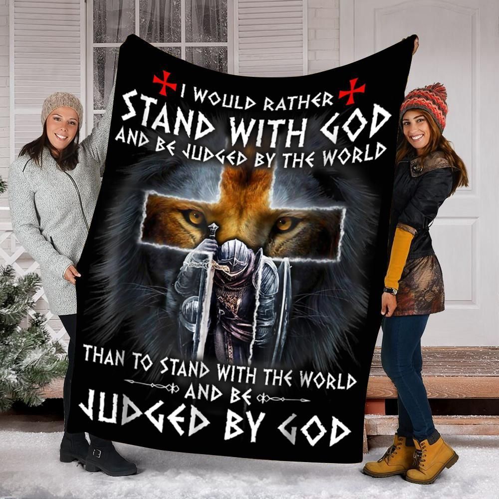 I Would Rather Stand With God Knight Templar Sherpa Fleece Blanket