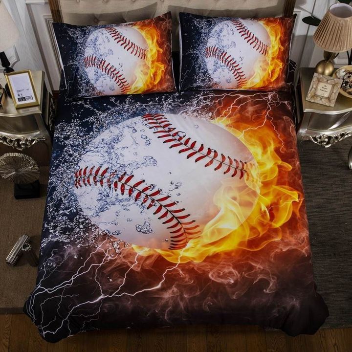 Ice And Fire Baseball Ball Bedding Set