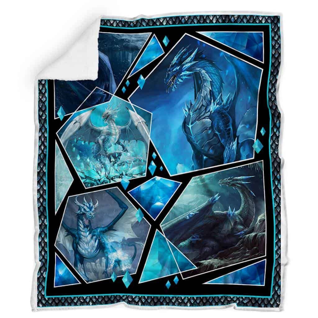 Ice Dragon Sherpa Fleece Blanket