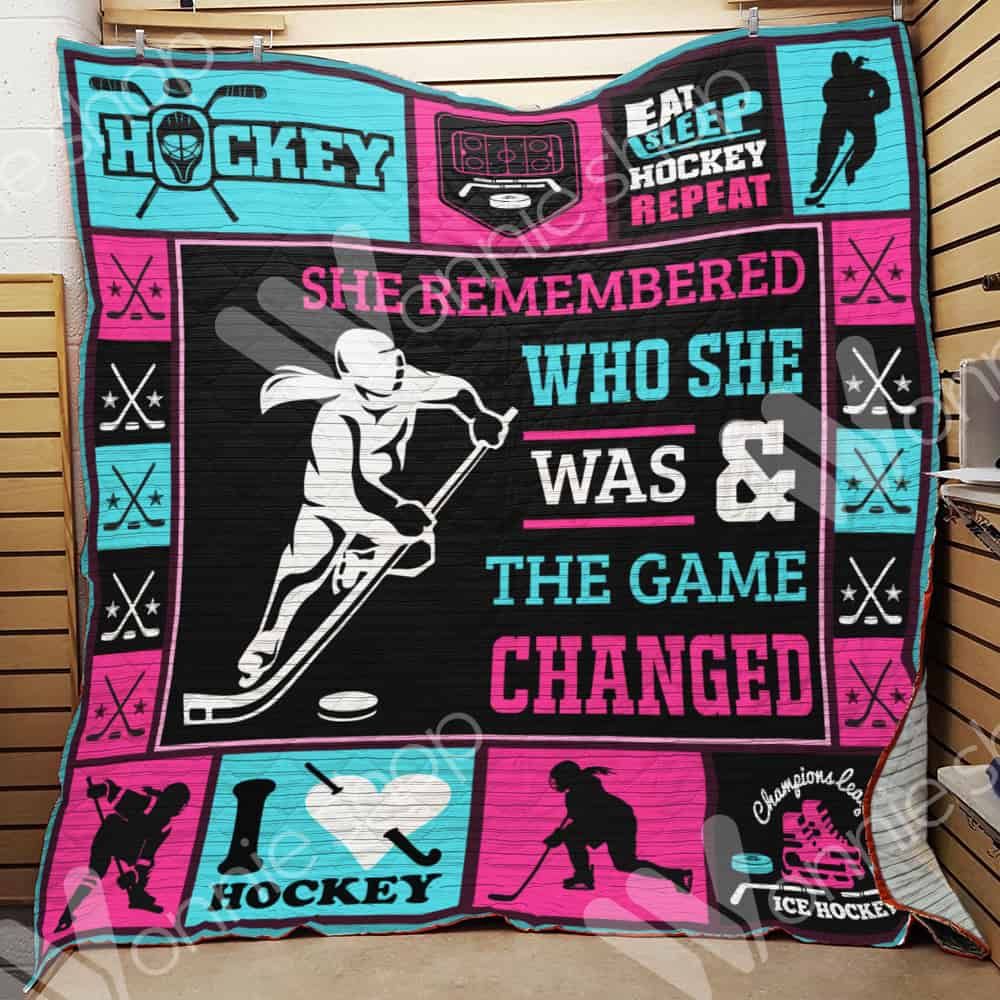 Ice Hockey Girl Quilt Blanket DHC01021001TD
