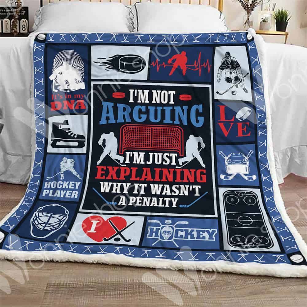 Ice Hockey Sherpa Fleece Blanket