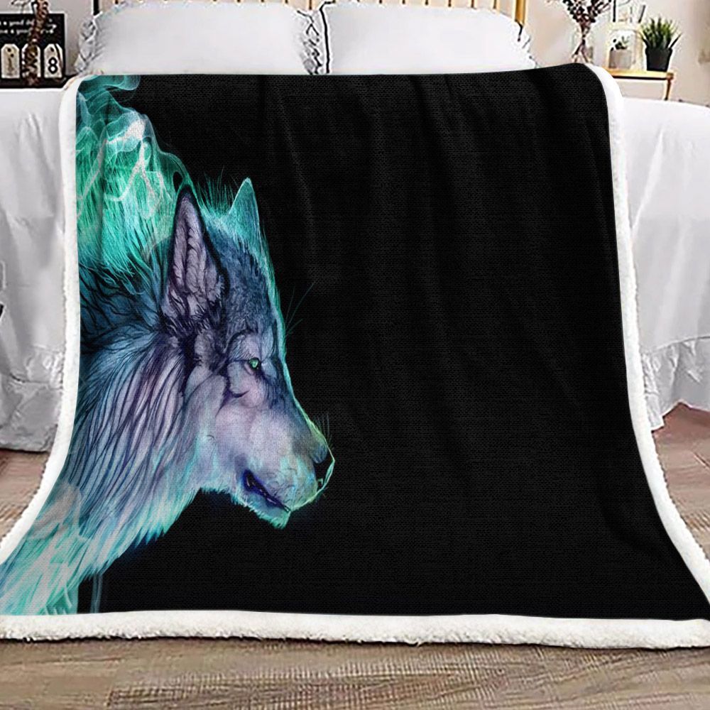 Ice Wolf Sherpa Fleece Blanket