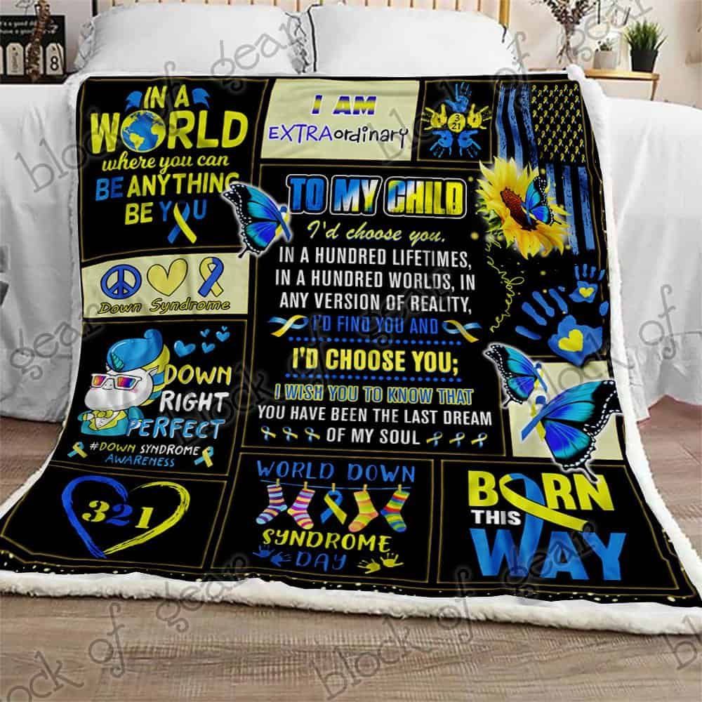 Id Choose You Down Syndrome Fleece Blanket