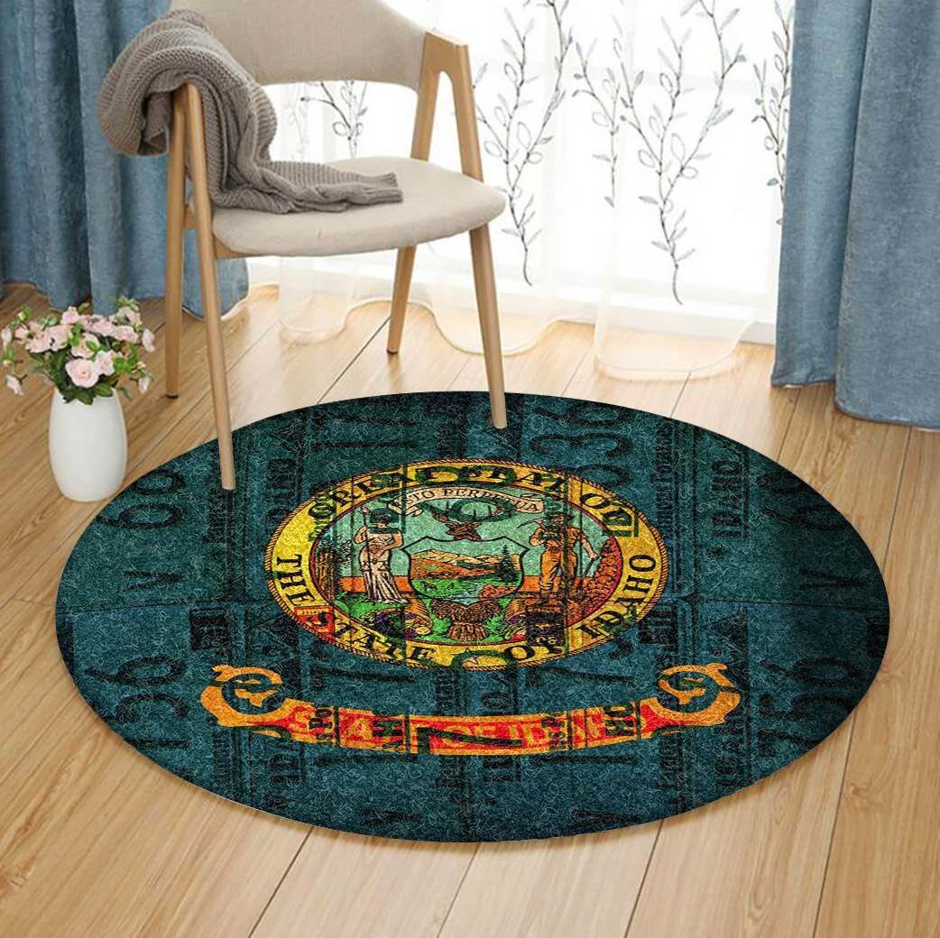 Idaho State Flag Round Carpet