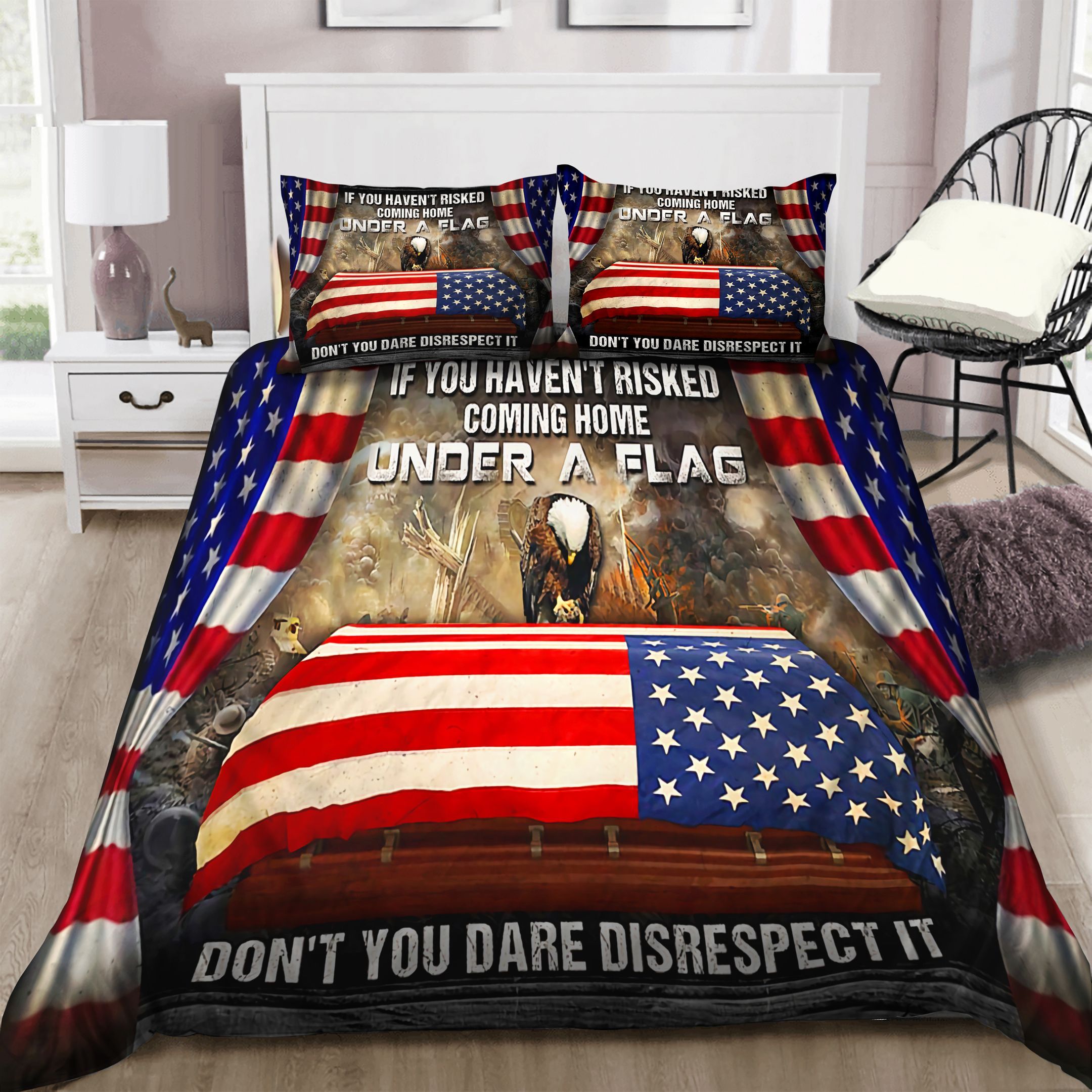If You Have Not Risked Coming Home Under A Flag Bedding Set