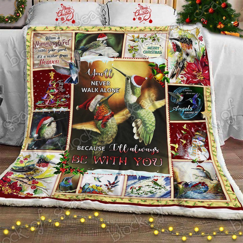 Ill Always Be With You Hummingbird Christmas Fleece Blanket