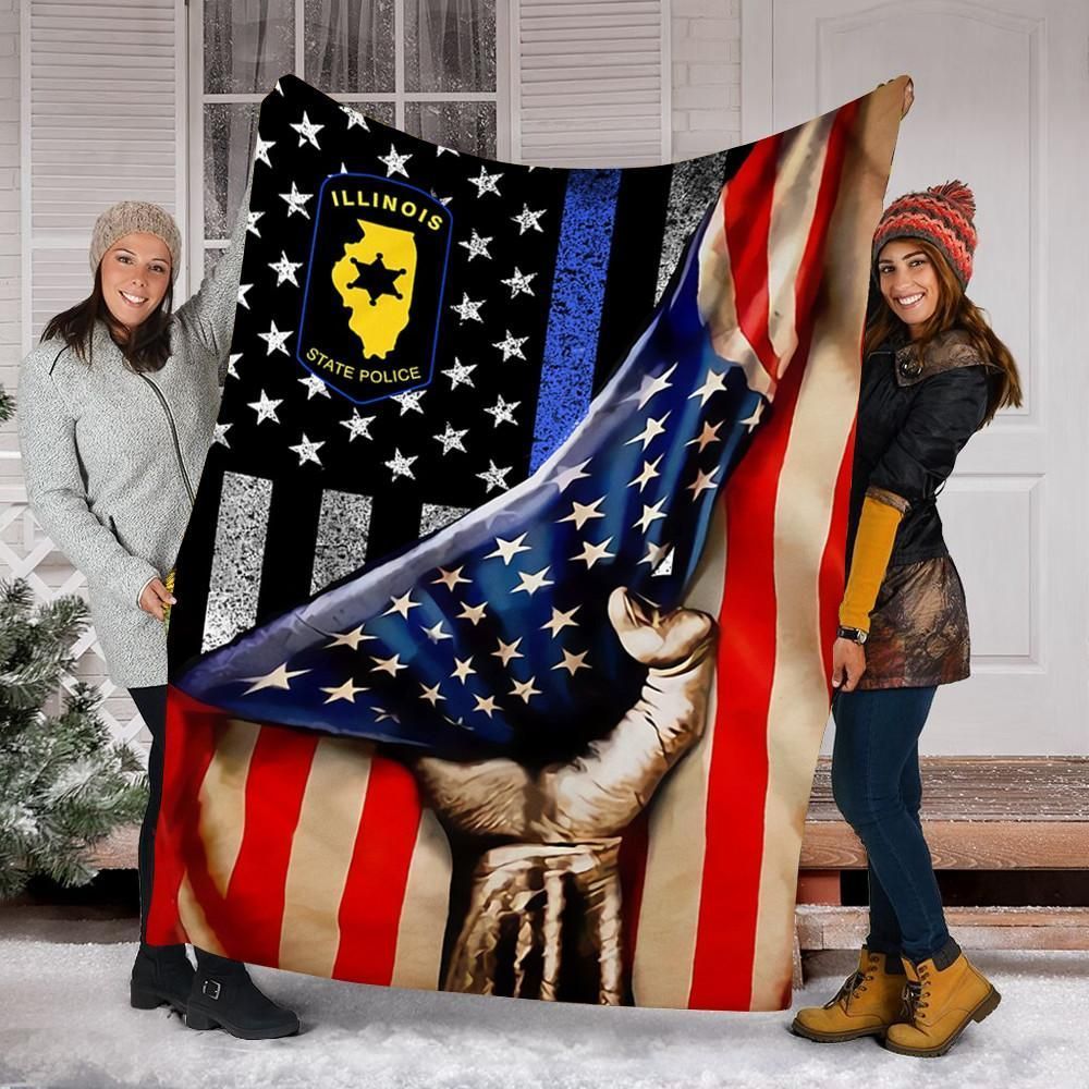 Illinois State Police Sherpa Fleece Blanket