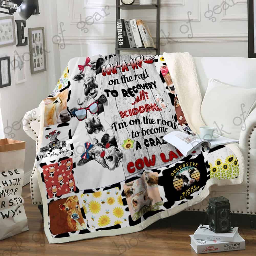 Im A Cow-a-holic Fleece Blanket