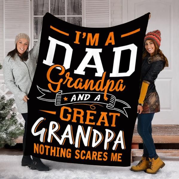 Im A Dad Grandpa Great Sherpa Fleece Blanket