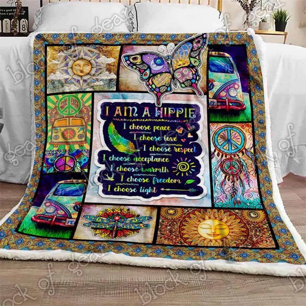 Im A Hippie By Nature Fleece Blanket