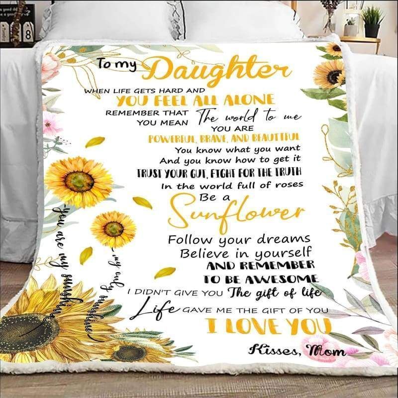 In A World Full Of Roses Be A Sunflower Printed Fleece Blanket