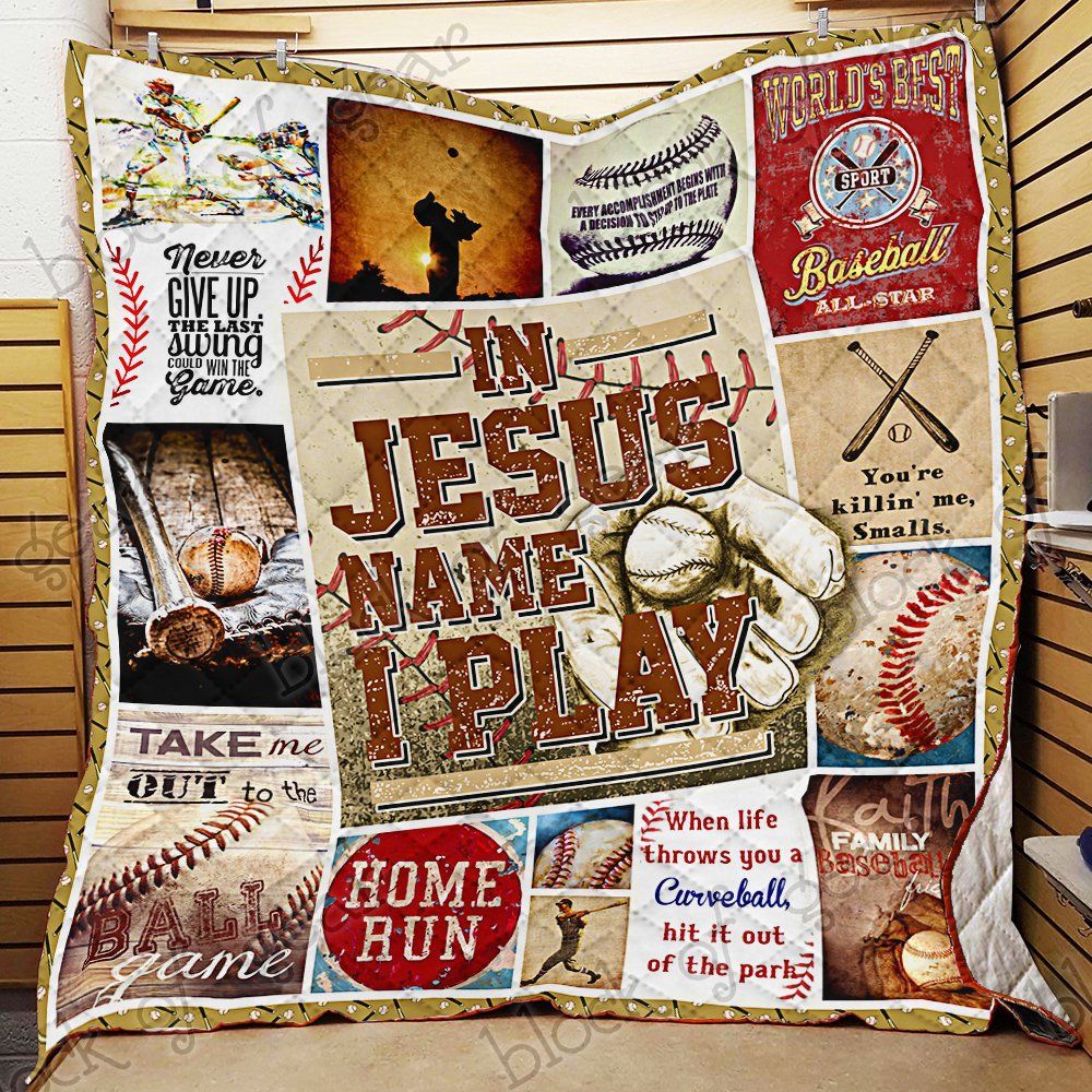 In Jesus Name I Play Baseball Quilt Psl821 Dhc11122850Dd