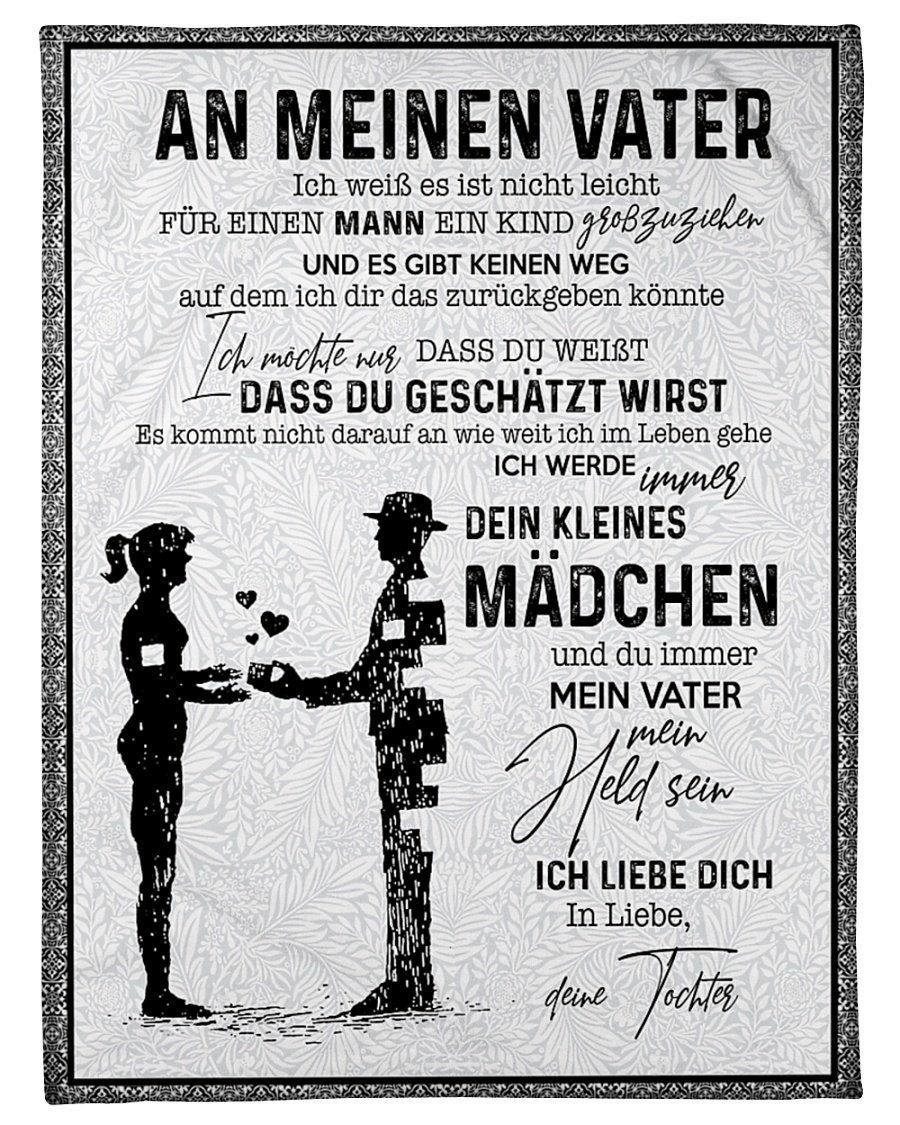 In Liebe To Meinen Vater With Meaningful Message Fleece Blanket Fleece Blanket