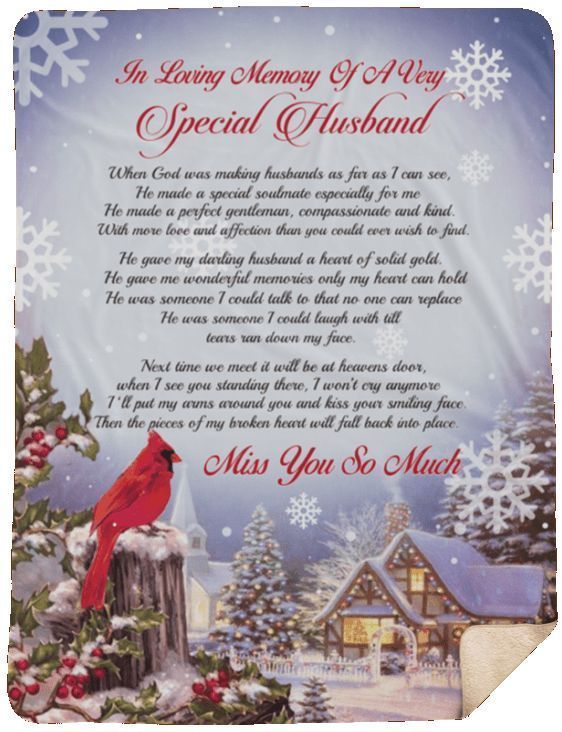 In Loving Memory Of A Very Special Husband Cardinal Sherpa Fleece Blanket