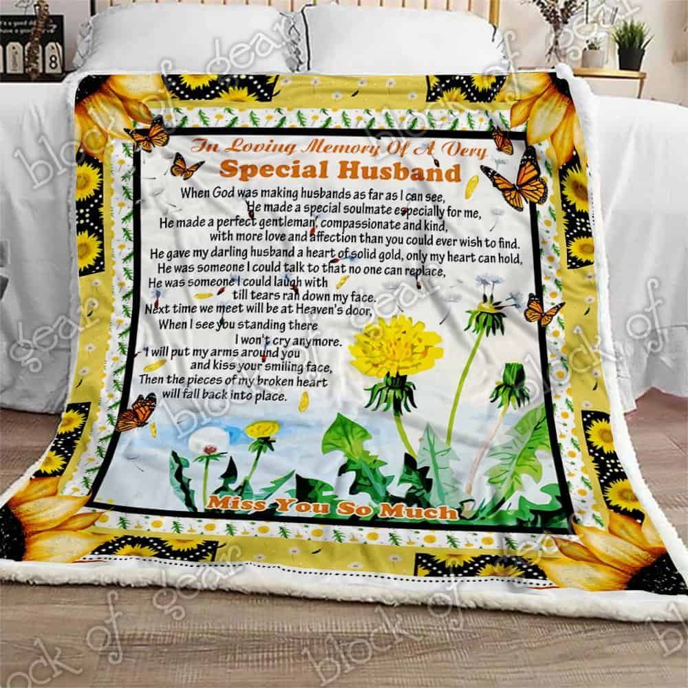 In Loving Memory Of A Very Special Husband Fleece Blanket