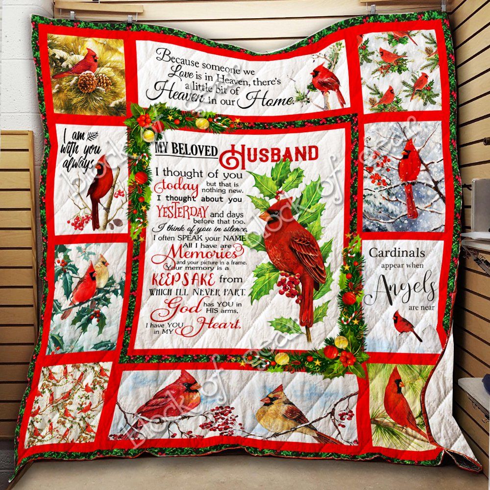 In Memory Of A Beloved Husband Cardinal Quilt Thh947 Dhc11122333Dd