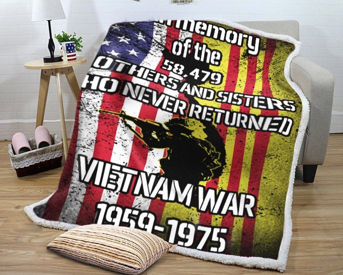 In Memory Of The 58 479 Vietnam Veteran Sherpa Fleece Blanket