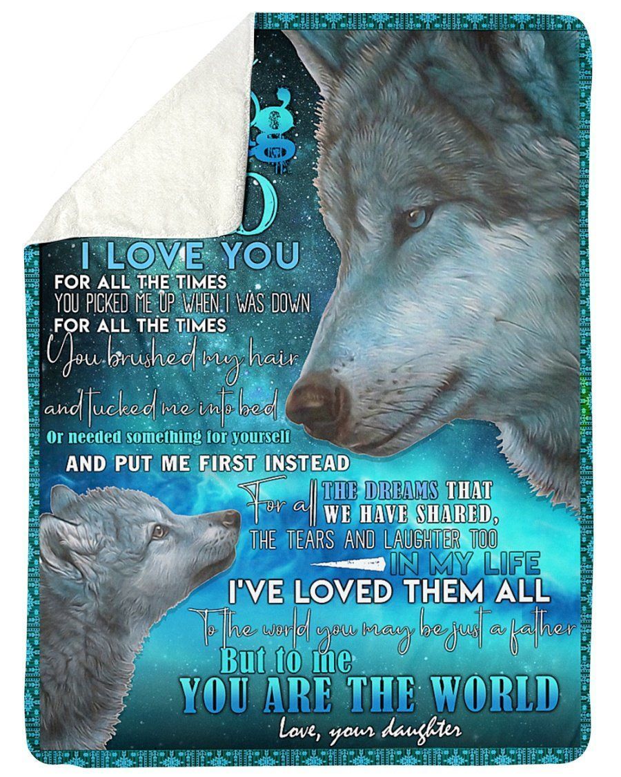 In My Life I Love You Them All Wolf Blanket Giving Dad Fleece Blanket