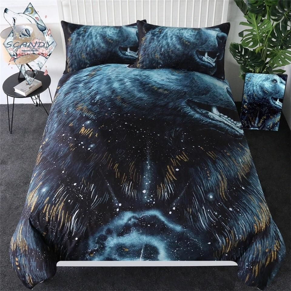 In The Darkness Bear By Scandy Girl Bedding Set