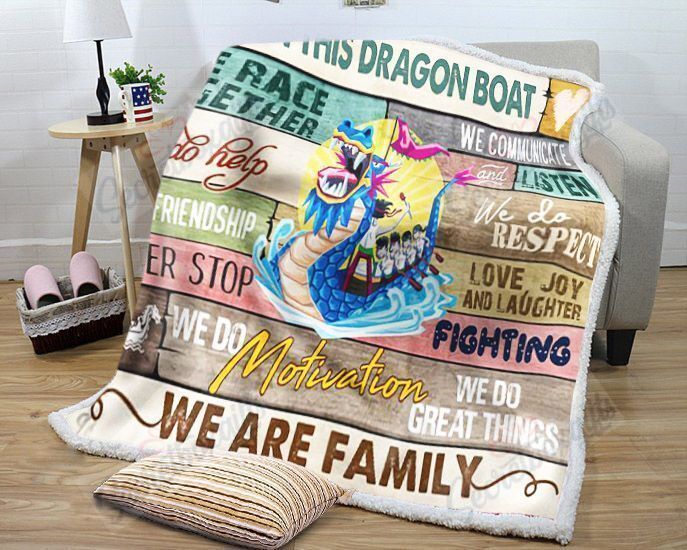 In This Dragon Boat We Are Family Fleece Blanket