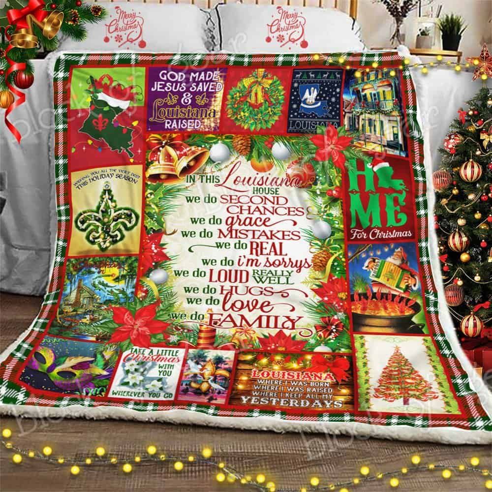 In This Louisiana House Christmas Fleece Blanket