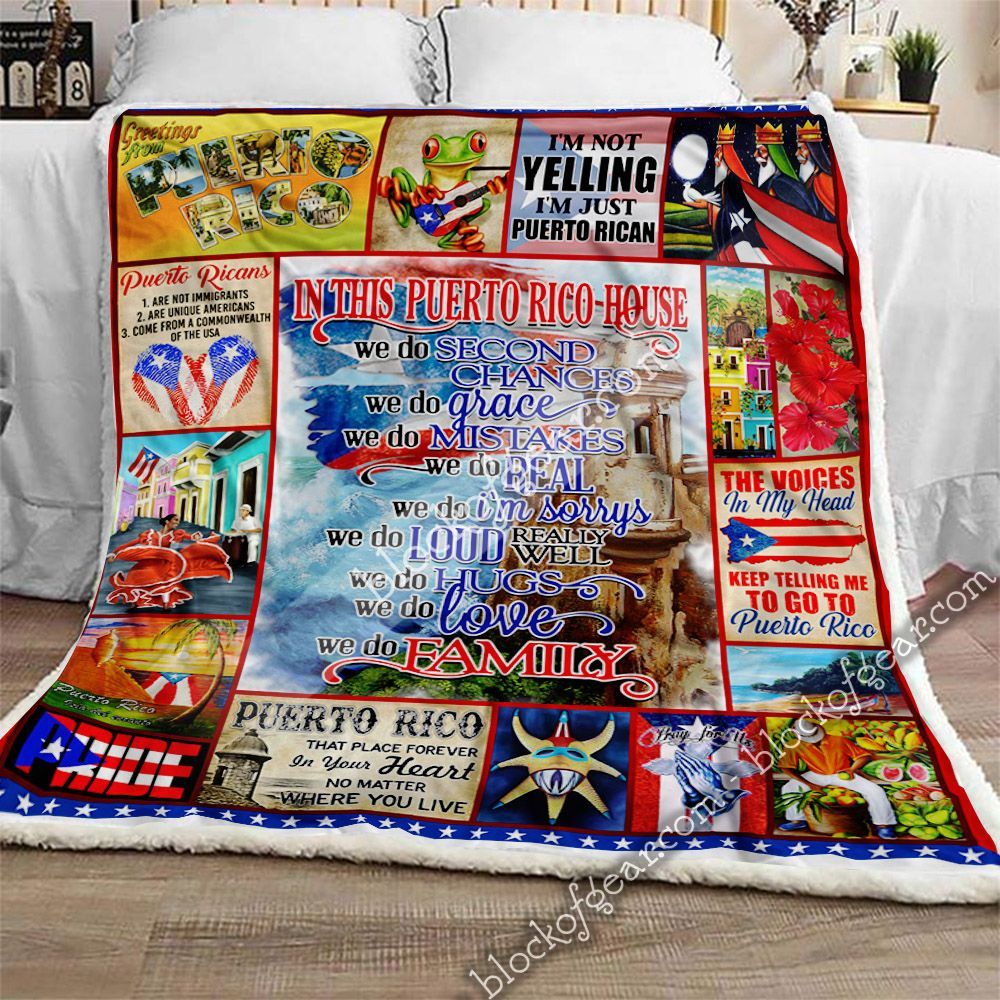 In This Puerto Rico House Sherpa Fleece Blanket