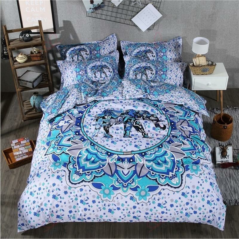India Elephant Comforter 3D Bedding Set