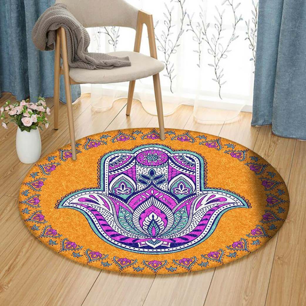 Indian Hamsa Round Carpet