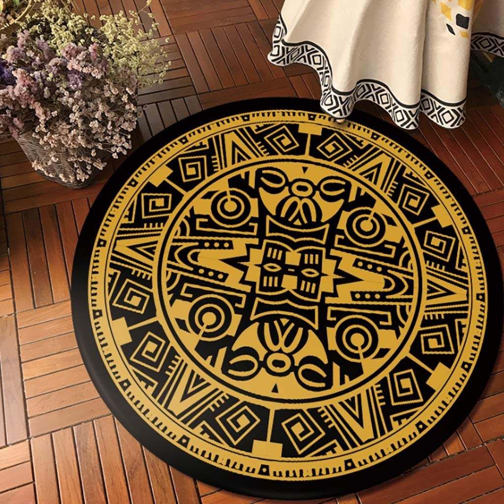 Indian Mandala Geometric Round Carpet