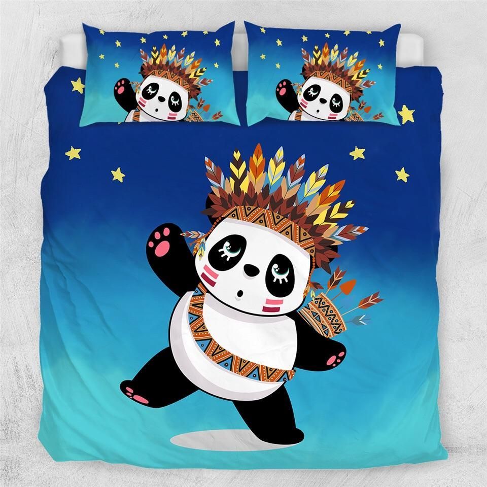 Indian Panda Dancing Bedding Set