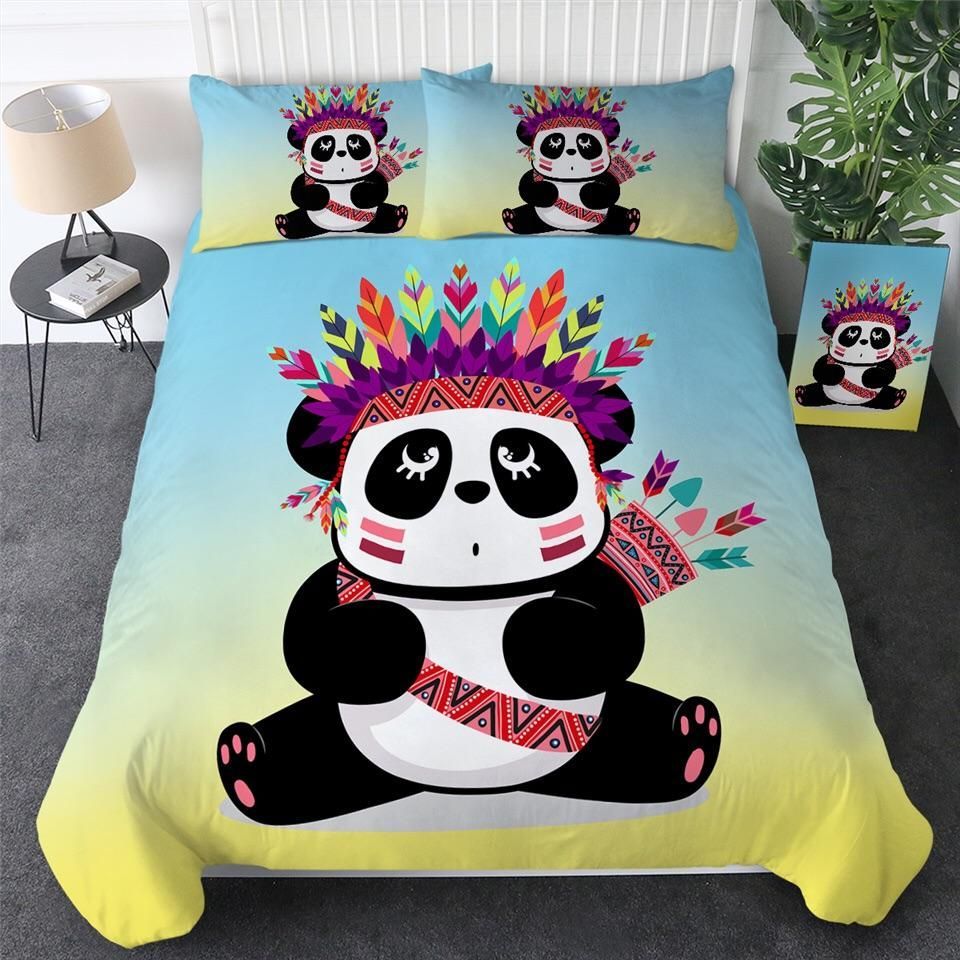 Indian Panda Sitting Bedding Set