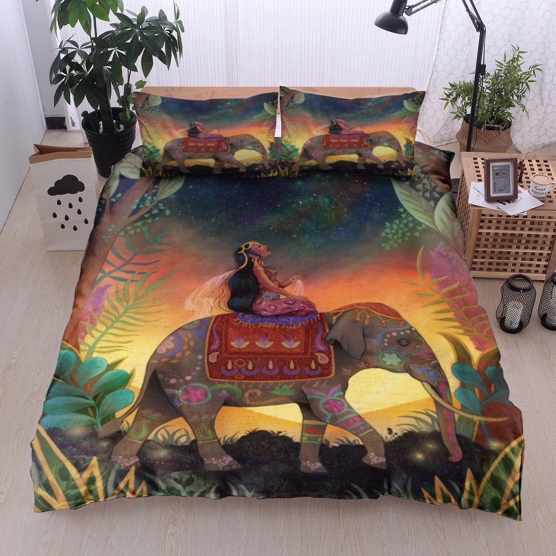 Indian Princess On An Elephant Bedding Set