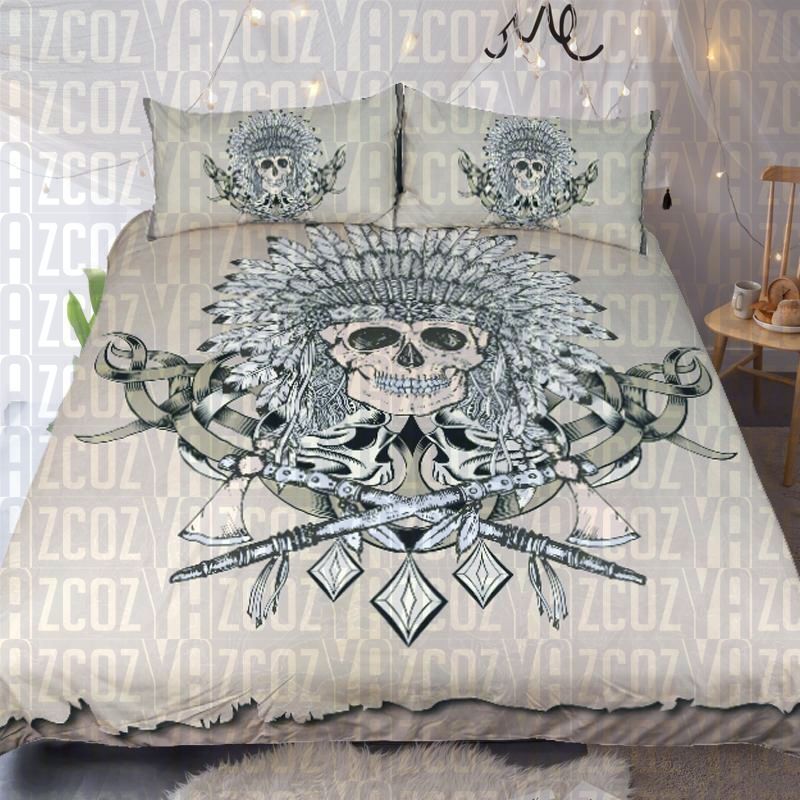 Indian Skull Tribal Style Bedding Set